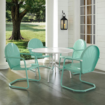 Griffith 5Pc Round Retro Outdoor Dining Set - Table & 4 Chairs