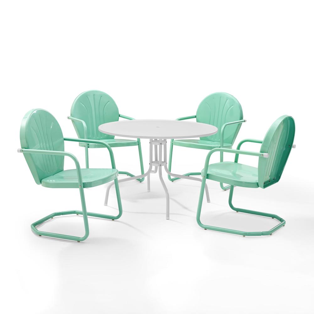 Griffith 5Pc Round Retro Outdoor Dining Set - Table & 4 Chairs