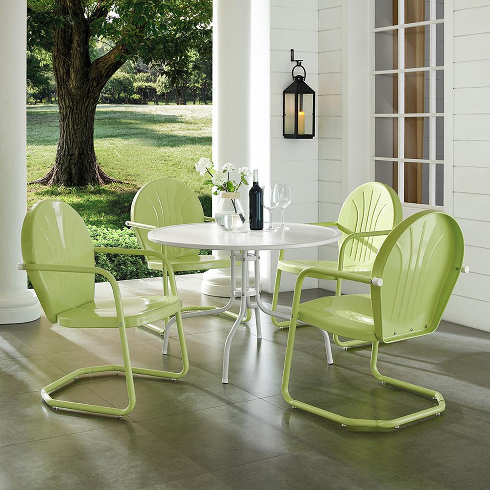 Griffith 5Pc Round Retro Outdoor Dining Set - Table & 4 Chairs
