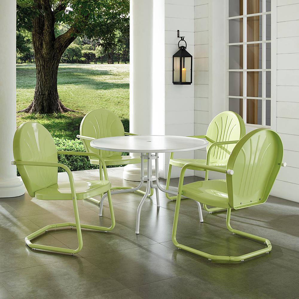 Griffith 5Pc Round Retro Outdoor Dining Set - Table & 4 Chairs
