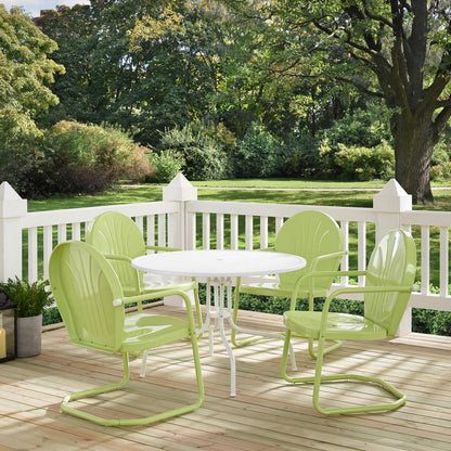 Griffith 5Pc Round Retro Outdoor Dining Set - Table & 4 Chairs