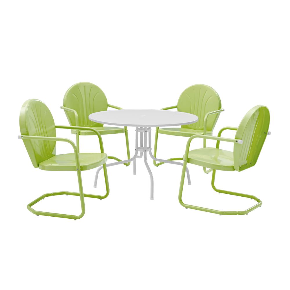 Griffith 5Pc Round Retro Outdoor Dining Set - Table & 4 Chairs
