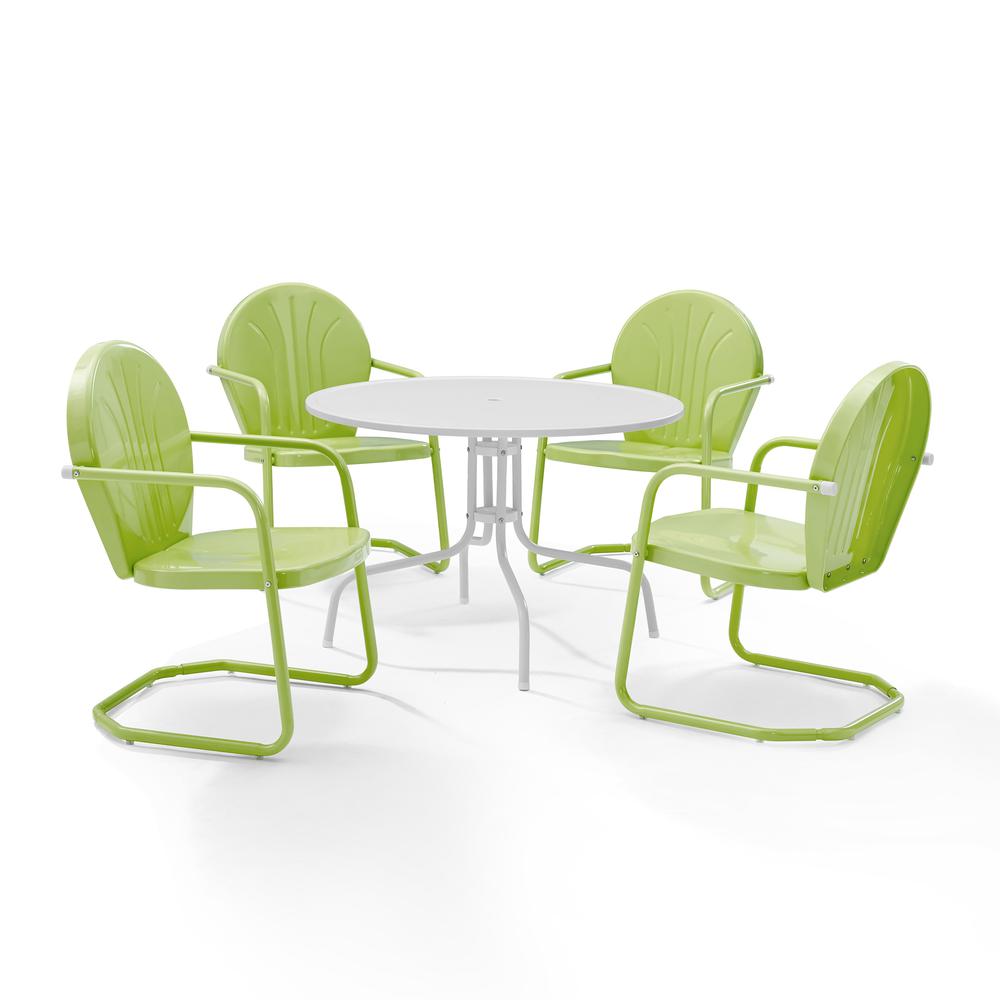 Griffith 5Pc Round Retro Outdoor Dining Set - Table & 4 Chairs