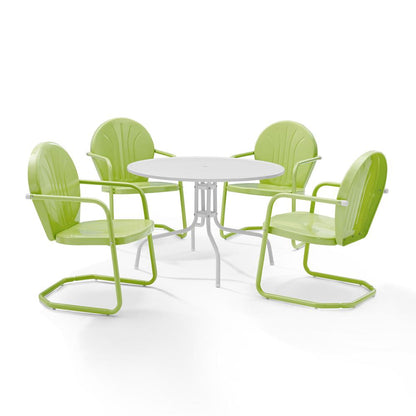 Griffith 5Pc Round Retro Outdoor Dining Set - Table & 4 Chairs