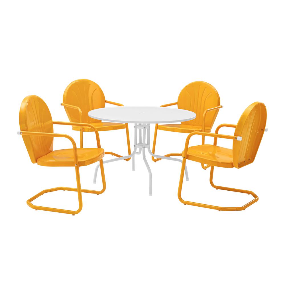 Griffith 5Pc Round Retro Outdoor Dining Set - Table & 4 Chairs