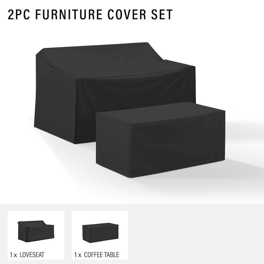 2Pc Outdoor Furniture Cover Set - Loveseat & Coffee Table