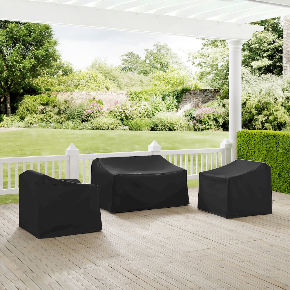 3Pc Outdoor Furniture Cover Set - Loveseat & 2 Chairs