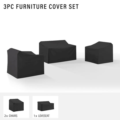 3Pc Outdoor Furniture Cover Set - Loveseat & 2 Chairs