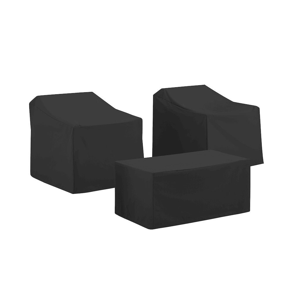3Pc Outdoor Furniture Cover Set - 2 Chairs & Coffee Table
