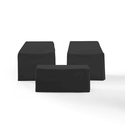 3Pc Outdoor Furniture Cover Set - 2 Chairs & Coffee Table