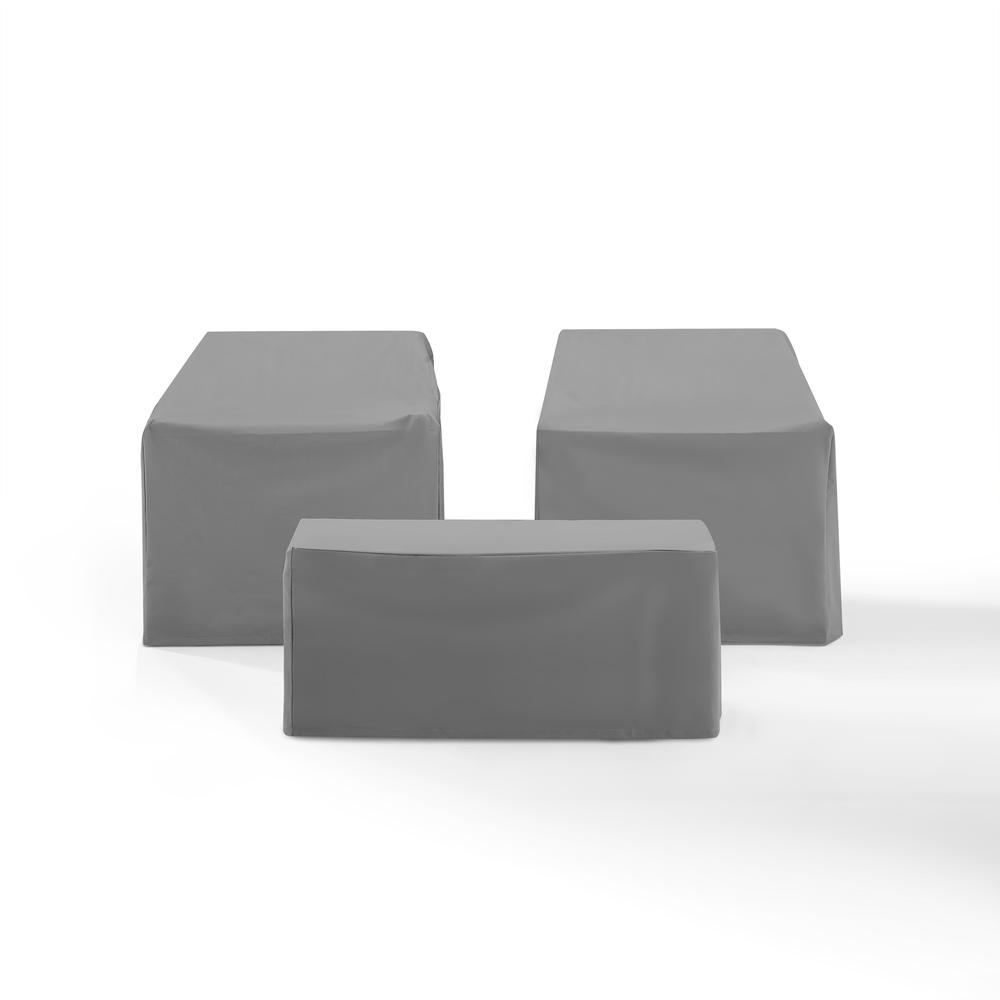 3Pc Outdoor Furniture Cover Set - 2 Chairs & Coffee Table