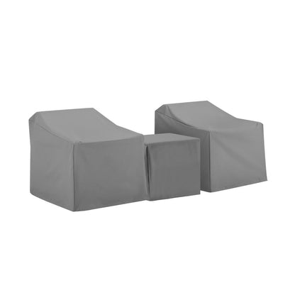 3Pc Outdoor Furniture Cover Set - Two Armchairs & End Table