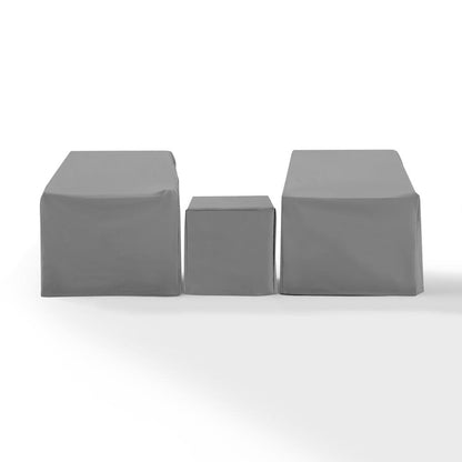 3Pc Outdoor Furniture Cover Set - Two Armchairs & End Table