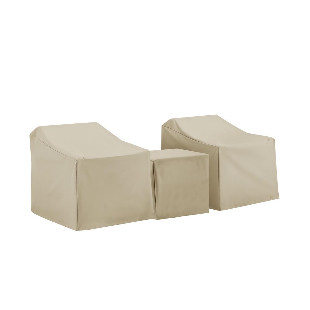3Pc Outdoor Furniture Cover Set - Two Armchairs & End Table