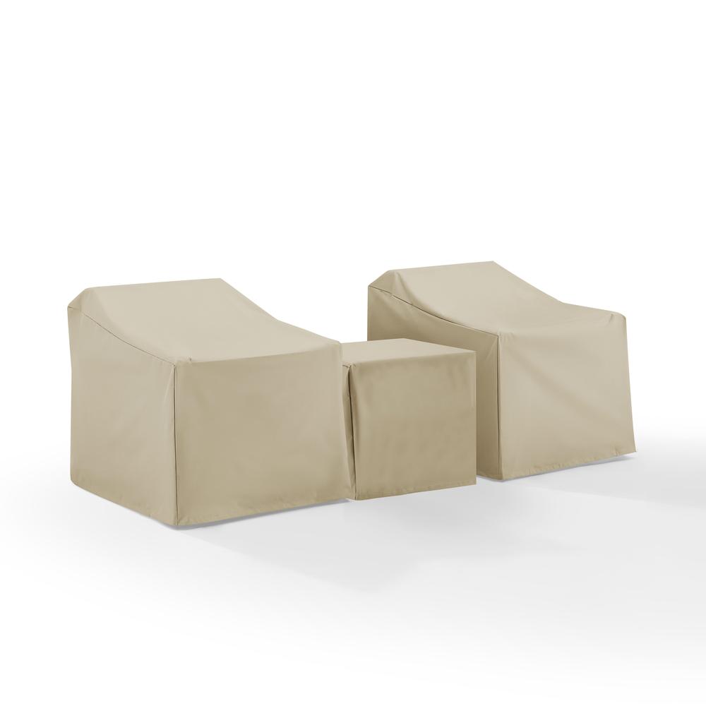 3Pc Outdoor Furniture Cover Set - Two Armchairs & End Table