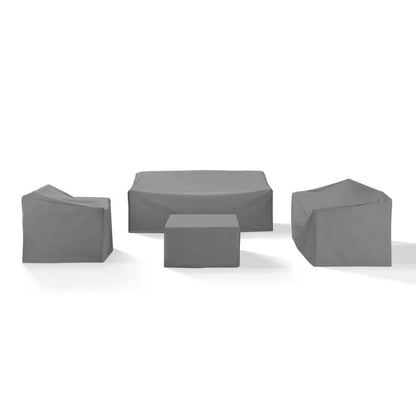 4Pc Outdoor Furniture Cover Set, Loveseat, Sofa, Square Table/Ottoman, Arm Chair