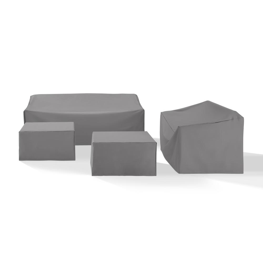 4Pc Outdoor Furniture Cover Set, Loveseat, Sofa, 2 Square Table/Ottoman
