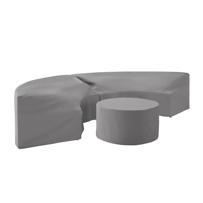 Catalina 3Pc Outdoor Furniture Cover Set, 2 Round Sectional Sofas & Coffee Table