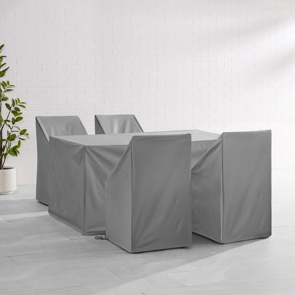 5Pc Outdoor Dining Furniture Cover Set - 4 Dining Side Chairs & 1 Dining Table
