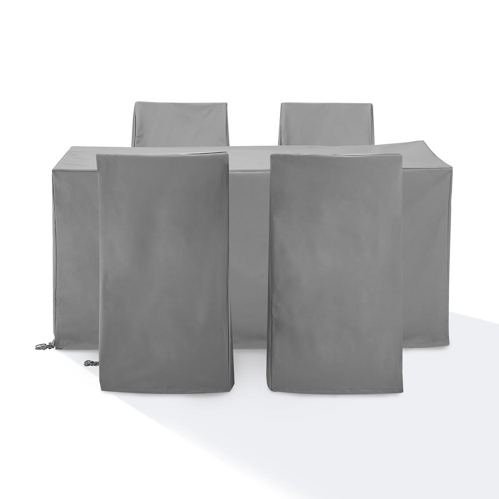 5Pc Outdoor Dining Furniture Cover Set - 4 Dining Side Chairs & 1 Dining Table