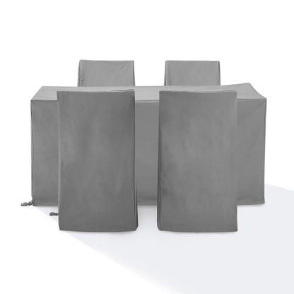 5Pc Outdoor Dining Furniture Cover Set - 4 Dining Side Chairs & 1 Dining Table