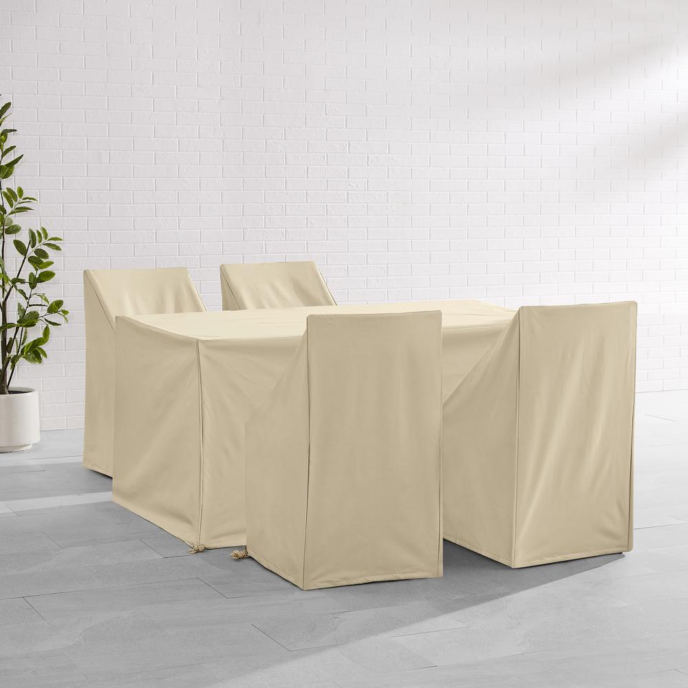 5Pc Outdoor Dining Furniture Cover Set - 4 Dining Side Chairs & 1 Dining Table