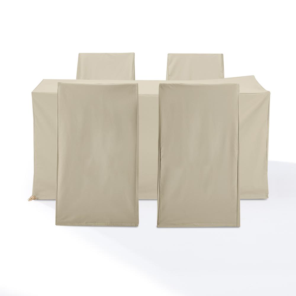 5Pc Outdoor Dining Furniture Cover Set - 4 Dining Side Chairs & 1 Dining Table