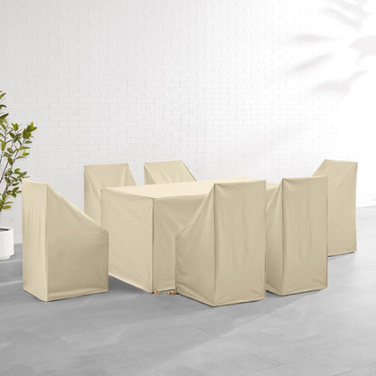 7Pc Outdoor Dining Furniture Cover Set - 6 Dining Side Chairs & 1 Dining Table