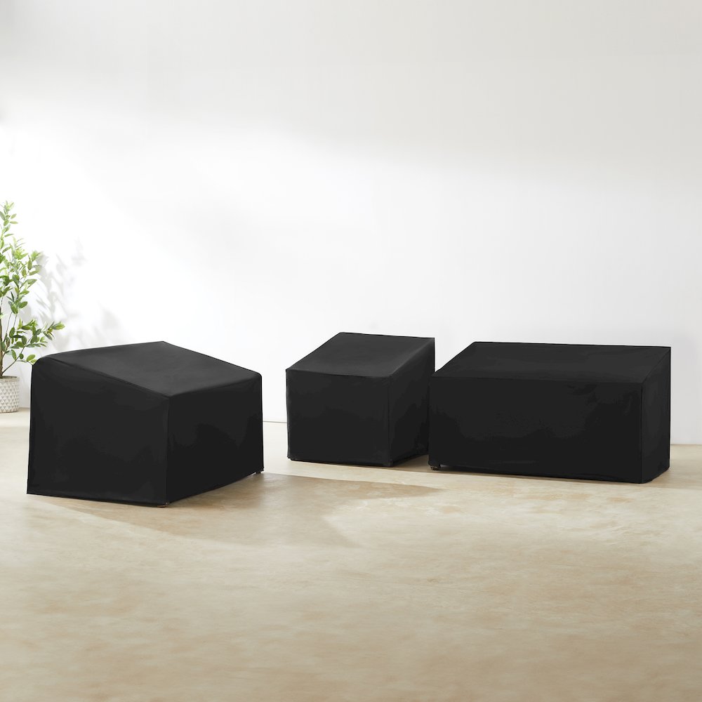 3Pc Outdoor Sectional Furniture Cover Set - 2 Loveseats & 1 Chair