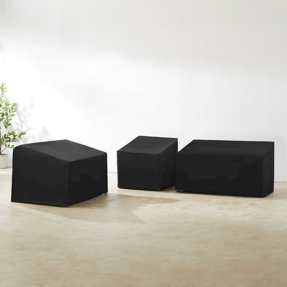 3Pc Outdoor Sectional Furniture Cover Set - 2 Loveseats & 1 Chair
