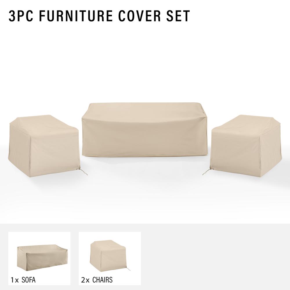 3Pc Outdoor Furniture Cover Set - 2 Chairs & 1 Sofa