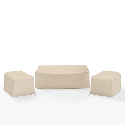 3Pc Outdoor Furniture Cover Set - 2 Chairs & 1 Sofa