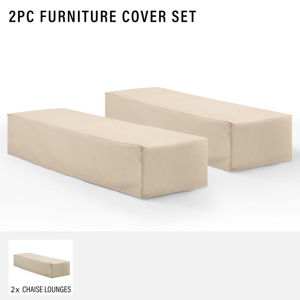 2Pc Outdoor Chaise Lounge Furniture Cover Set - 2 Chaise Lounge