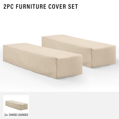 2Pc Outdoor Chaise Lounge Furniture Cover Set - 2 Chaise Lounge