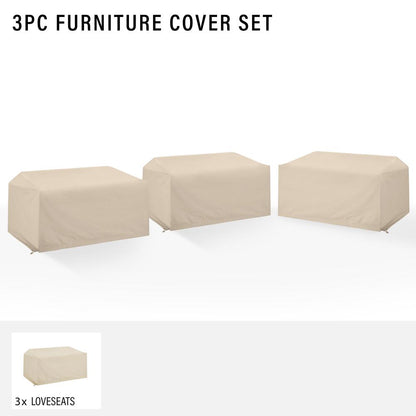 3Pc Outdoor Sectional Furniture Cover Set - 3 Loveseats