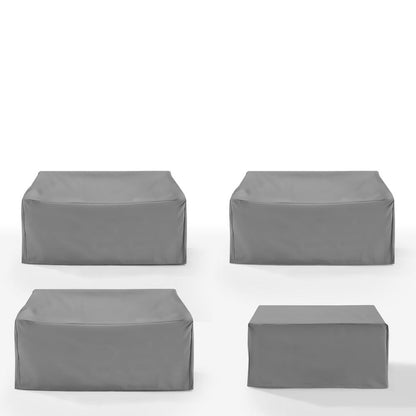 4Pc Outdoor Sectional Furniture Cover Set - 3 Loveseats & 1 Square Table/Ottoman