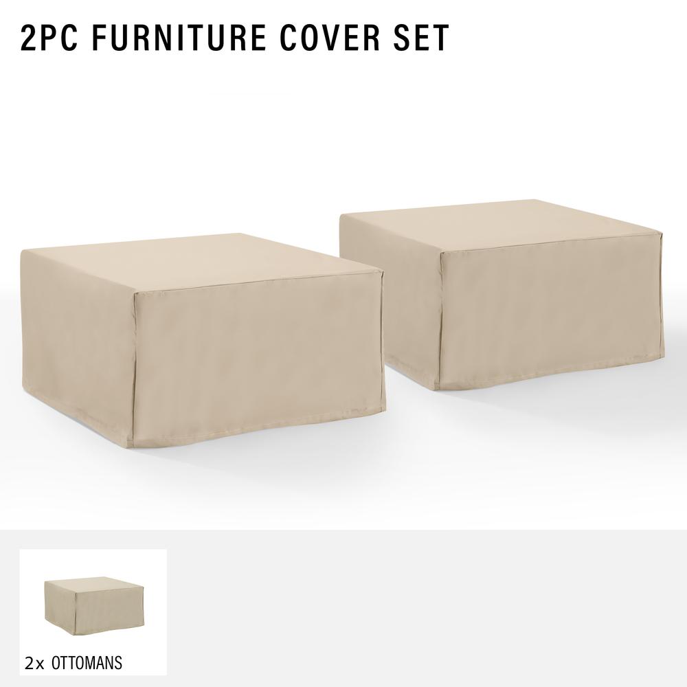2Pc Square Table And Ottoman Furniture Cover Set - 2 Square Table/Ottoman