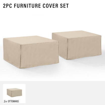 2Pc Square Table And Ottoman Furniture Cover Set - 2 Square Table/Ottoman