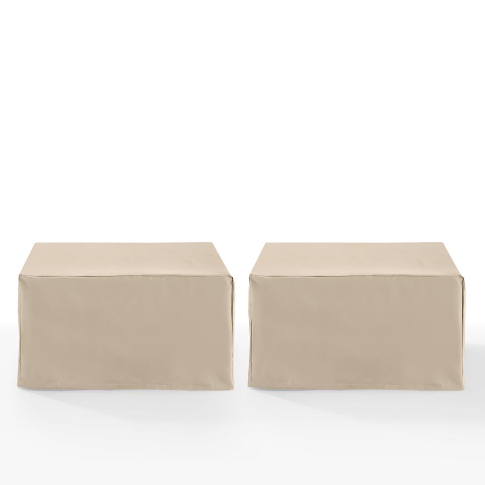 2Pc Square Table And Ottoman Furniture Cover Set - 2 Square Table/Ottoman