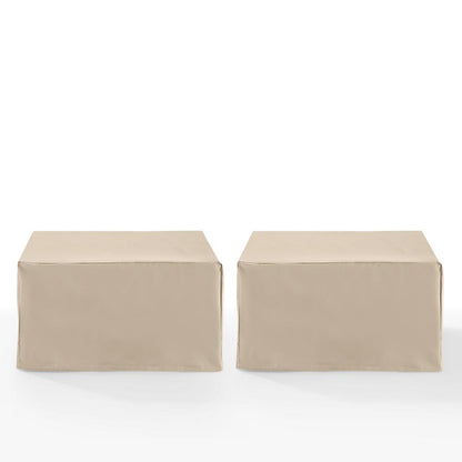 2Pc Square Table And Ottoman Furniture Cover Set - 2 Square Table/Ottoman