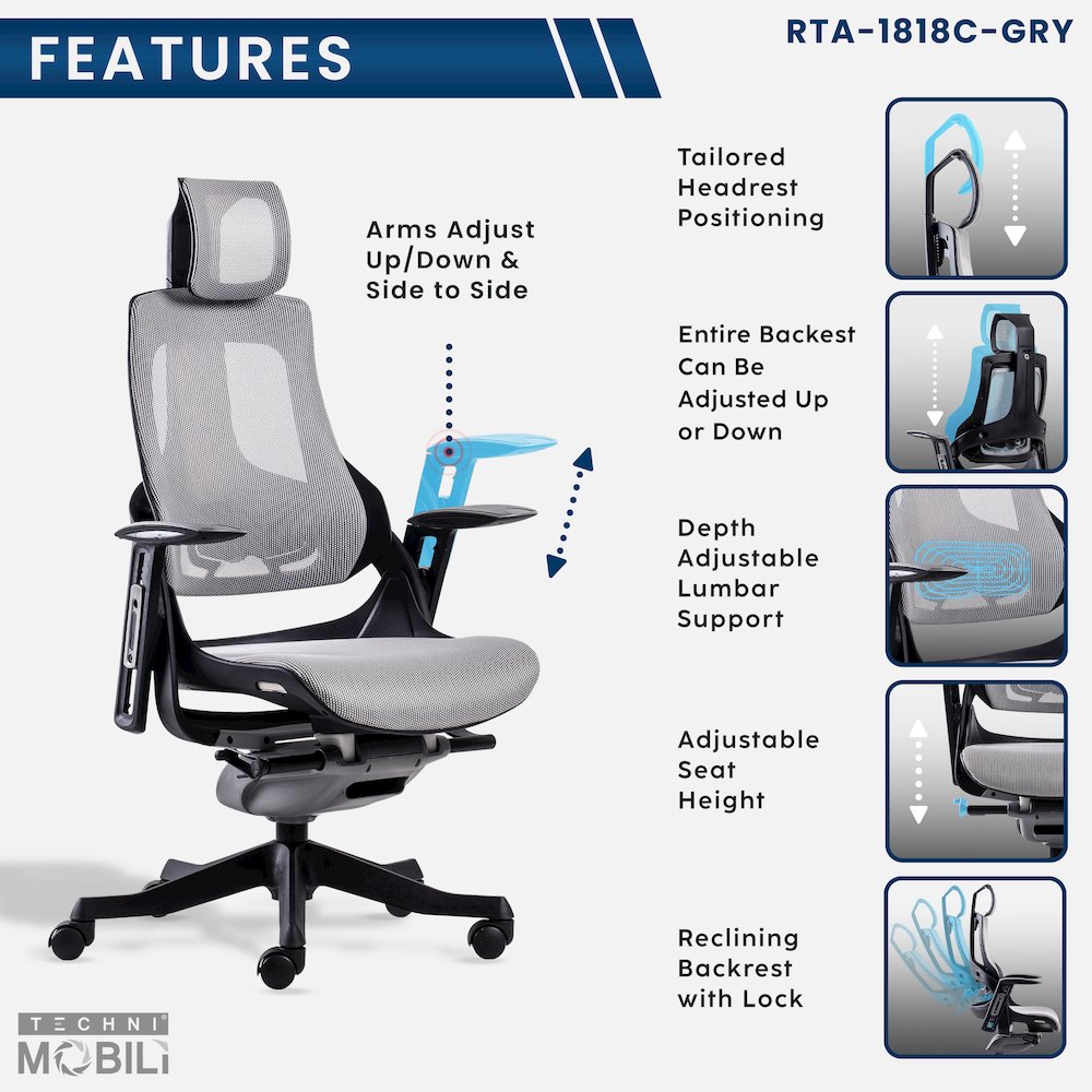 Techni Mobili LUX Ergonomic Executive Chair