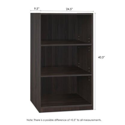 JAYA Simple Home 3-Shelf Bookcase, CC Espresso