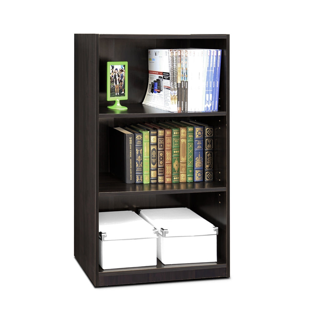 JAYA Simple Home 3-Shelf Bookcase, CC Espresso