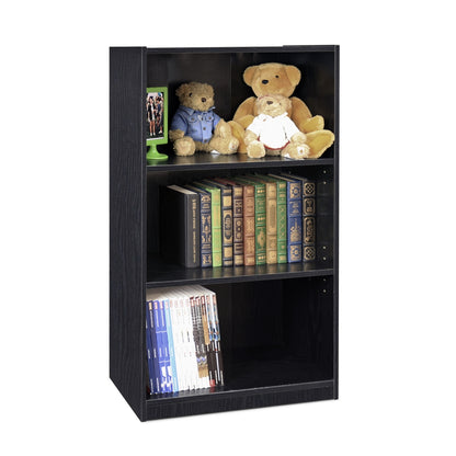 JAYA Simple Home 3-Shelf Bookcase, Black