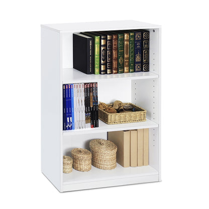 JAYA Simple Home 3-Shelf Bookcase, White
