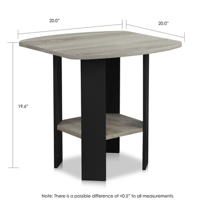 Simple Design End/Side Table, Oak Grey/Black