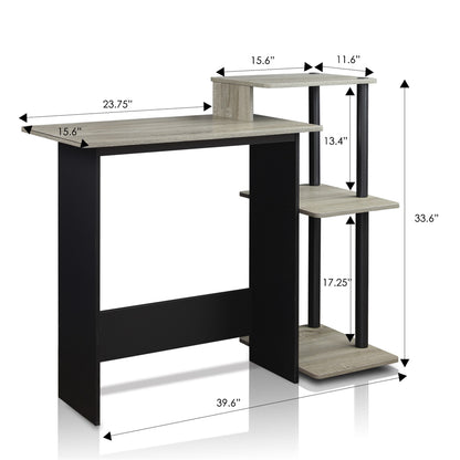 Efficient Home Laptop Notebook Computer Desk, Oak Grey/Black