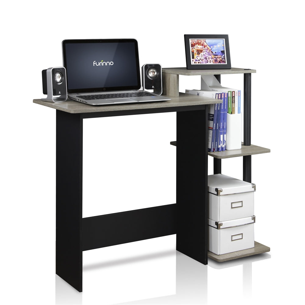 Efficient Home Laptop Notebook Computer Desk, Oak Grey/Black