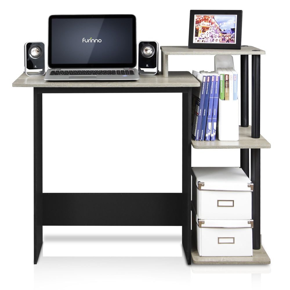 Efficient Home Laptop Notebook Computer Desk, Oak Grey/Black