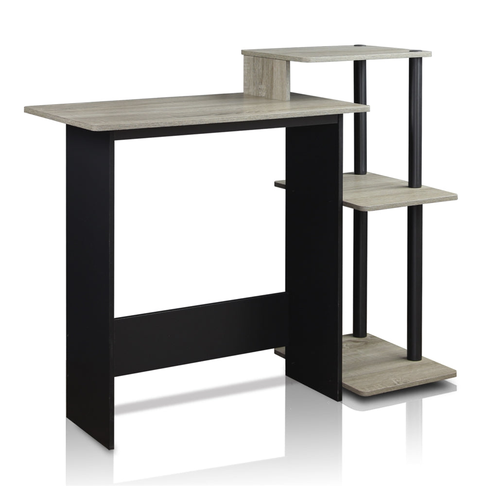 Efficient Home Laptop Notebook Computer Desk, Oak Grey/Black